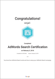 Adwords Search Certificate